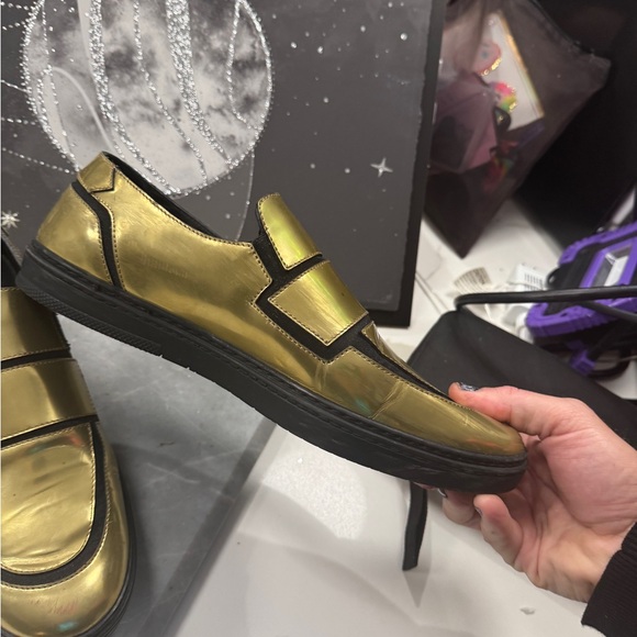 Jimmy Choo men’s chrome gold loafers size 43 - Picture 7 of 11